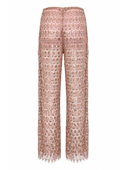 Pantalone in pizzo con paillettes HANITA | H.P1673.4648289.MOCHA MOUSSE